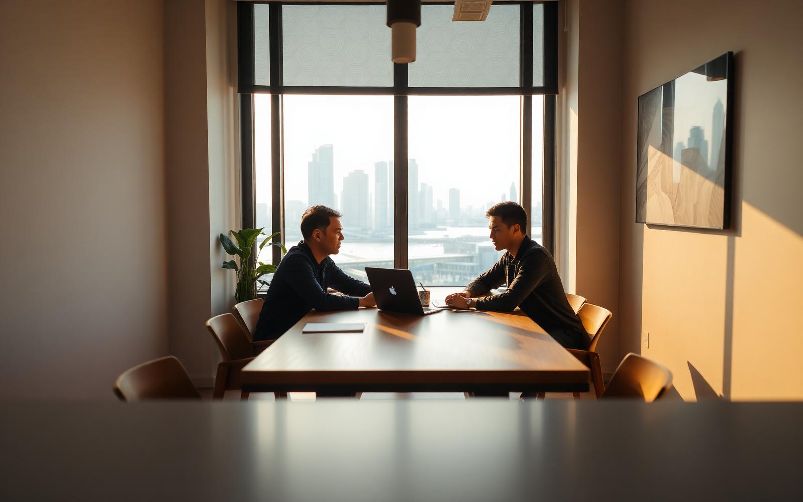 Founders meeting at a Singapore office